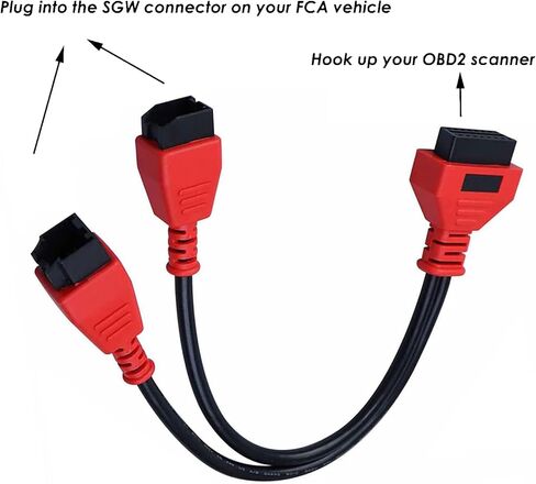 12+8 pin Cable OBD Security Bypass connctor 12+8 Adapter for Chrysler SGW Equipped FCA Vehicles Compatible with JScan App for Diagnostic Fit for Scanners MK808 MK808S MX808 MS906 Pro MS908S in Kuwait
