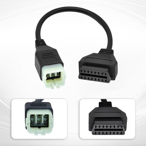 كابل محول obd2 مناسب لـ Royal Enfield Classic 350 Reborn، Himalayan 411، Interceptor 650، Continental GT 650/535 Motorcycle 6 Pin to 16Pin Diagnosic Cable، يعمل مع قارئ رمز ELM327 ObdII in Kuwait