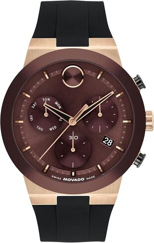 Movado Bold Men's Watch - Swiss Quartz Chronograph, Silicone Strap - Contemporary, Sporty Luxury Fashion Timepiece for Him - 44.5mm in Saudi Arabia