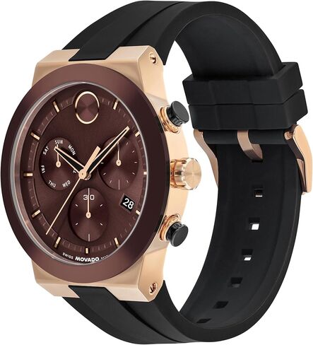 Movado Bold Men's Watch - Swiss Quartz Chronograph, Silicone Strap - Contemporary, Sporty Luxury Fashion Timepiece for Him - 44.5mm in Saudi Arabia