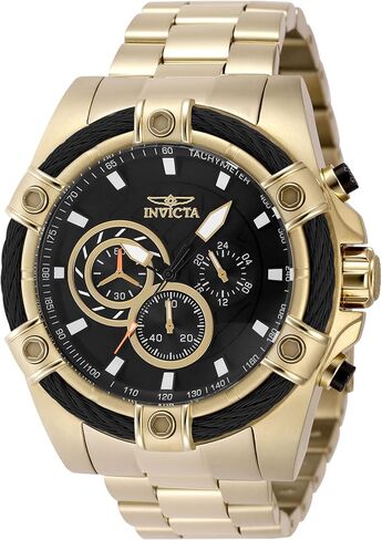 Invicta Bolt Men 52mm Stainless Steel Gold Black dial VD54 Quartz in Saudi Arabia