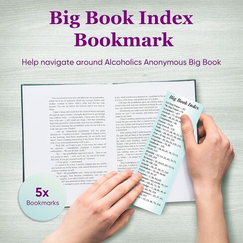 الإشارات المرجعية لمؤشر الكتب الكبيرة لمدمني الكحول المجهولين - إشارات مرجعية AA 2 × 6 للنساء والرجال مع المواضيع والصفحات الرئيسية، هدايا الرصانة AA، هدايا التعافي من الإدمان، 7 من علامة شيريل المرجعية (أخضر) in Saudi Arabia
