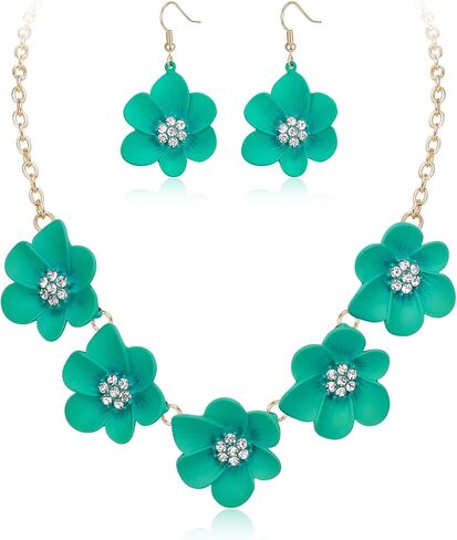 أقراط على شكل زهرة صيفية للنساء، مجموعة مجوهرات من الكريستال الراقصة الرائعة لحفلات الزفاف الأنيقة للعرائس اليومية in Kuwait