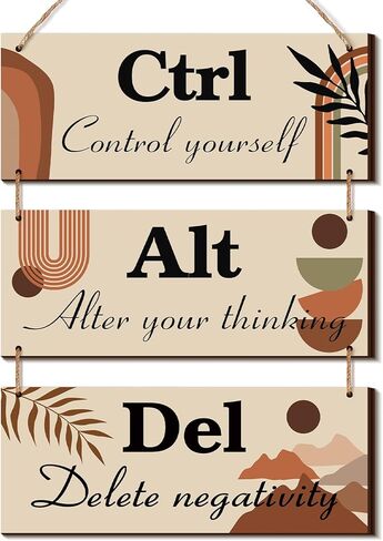 Lewtemi Red Rose Office Wall Decor Ctrl Alt Del Inspirational Wooden Wall Art Motivational Wood Hanging Sign with Saying Rustic Wall Plaques Decorations for Office Women Home Door Work in Saudi Arabia