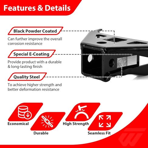 WeiSen 2" Rear Receiver Hitch Compatible with Yamaha Grizzy/Kodiak 450 700 2016-2025, ATV Trailer Towing Hitch in Saudi Arabia