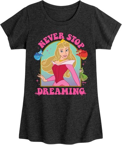 Disney Princess - Sleeping Beauty - Aurora Never Stop Dreaming - Girls Fitted Short Sleeve T-Shirt in Saudi Arabia