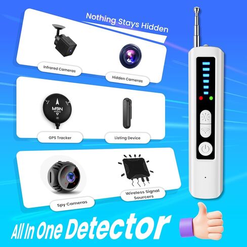 Upgraded Hidden Camera Detectors, Portable Camera Detectors, Bug Detector,GPS Tracker Detector,Rf Wireless Signal Scanner for Home, Hotel, Travel, Office, Bathroom, 6 Levels Sensitivity in Kuwait