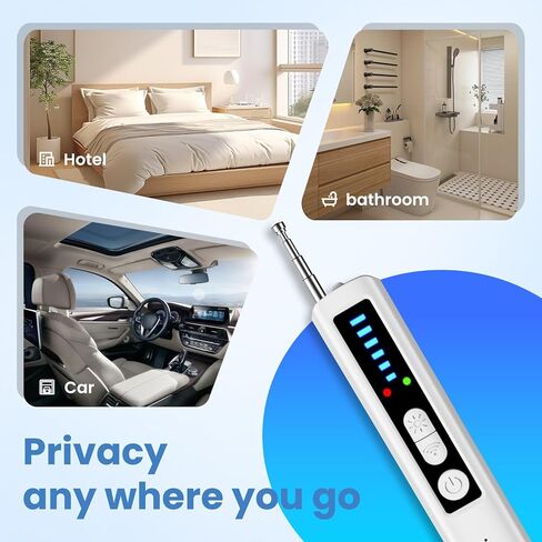 Upgraded Hidden Camera Detectors, Portable Camera Detectors, Bug Detector,GPS Tracker Detector,Rf Wireless Signal Scanner for Home, Hotel, Travel, Office, Bathroom, 6 Levels Sensitivity in Kuwait