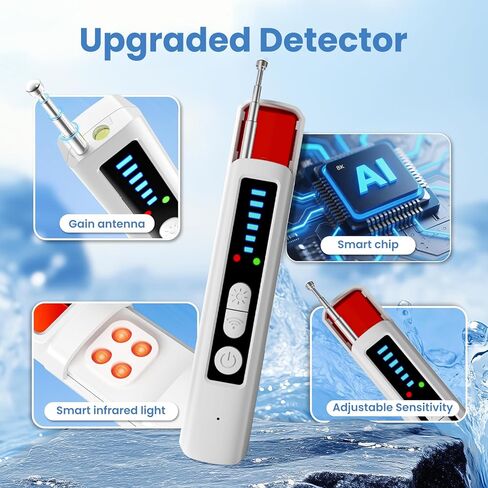 Upgraded Hidden Camera Detectors, Portable Camera Detectors, Bug Detector,GPS Tracker Detector,Rf Wireless Signal Scanner for Home, Hotel, Travel, Office, Bathroom, 6 Levels Sensitivity in Kuwait