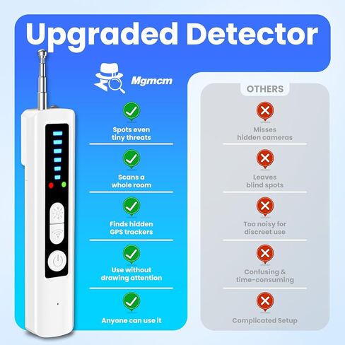 Upgraded Hidden Camera Detectors, Portable Camera Detectors, Bug Detector,GPS Tracker Detector,Rf Wireless Signal Scanner for Home, Hotel, Travel, Office, Bathroom, 6 Levels Sensitivity in Kuwait