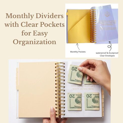 Budget Planner & Money Saving Binder, Undated Financial Organizer with Monthly Bill Tracker and Motivational Messages. Bilingual Savings Book (ES/EN) with Stickers & Pockets for Smart Planning. in Saudi Arabia