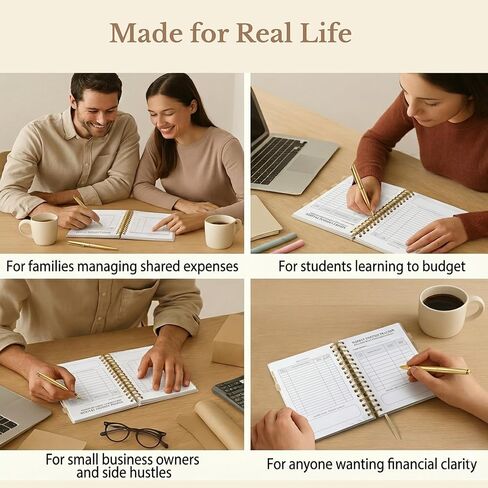 Budget Planner & Money Saving Binder, Undated Financial Organizer with Monthly Bill Tracker and Motivational Messages. Bilingual Savings Book (ES/EN) with Stickers & Pockets for Smart Planning. in Saudi Arabia