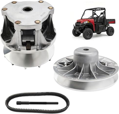 Primary & Secondary Clutch with Drive Belt, Compatible with Polaris 2017-2021 Ranger 500, 2014-2017 Ranger 570 EFI, 2014 & 2018-2019 Ranger Crew 570 EFI, Replaces# 1323255/1323119 in Saudi Arabia