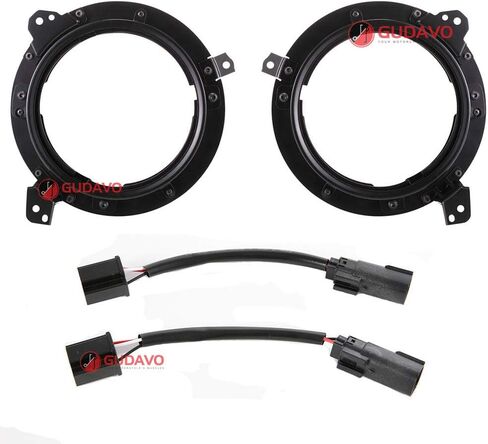 طقم محول المصابيح الأمامية للطرق الوعرة متوافق مع المصابيح الأمامية JK أو TJ على JL وGladiator يسمح باستخدام محول المصابيح الأمامية القوي من 9 إلى 7 بوصات (أسود) in Kuwait