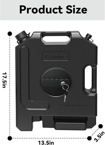 حاوية تخزين سعة 2.2 جالون، خزان نقل، حاوية تخزين تناسب معظم السيارات (قطعة واحدة)، مجهزة بحلقة إغلاق إضافية. in Kuwait