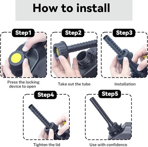 حاوية تخزين سعة 2.2 جالون، خزان نقل، حاوية تخزين تناسب معظم السيارات (قطعة واحدة)، مجهزة بحلقة إغلاق إضافية. in Kuwait