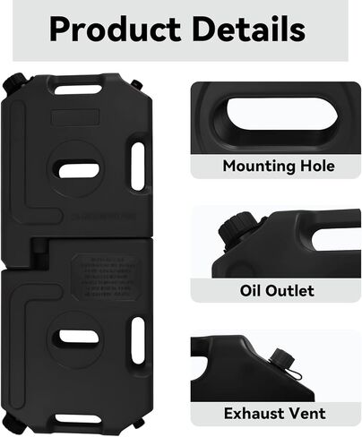 حاوية تخزين سعة 2.2 جالون، خزان نقل، حاوية تخزين تناسب معظم السيارات (قطعة واحدة)، مجهزة بحلقة إغلاق إضافية. in Kuwait