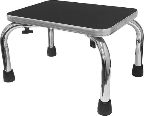 PCP Medical Step Stool with Non Slip Ribbed Rubber Platform, Lightweight Footstool for Seniors and Patients, Chrome in Saudi Arabia