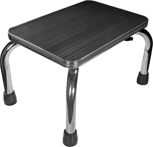 PCP Medical Step Stool with Non Slip Ribbed Rubber Platform, Lightweight Footstool for Seniors and Patients, Chrome in Saudi Arabia