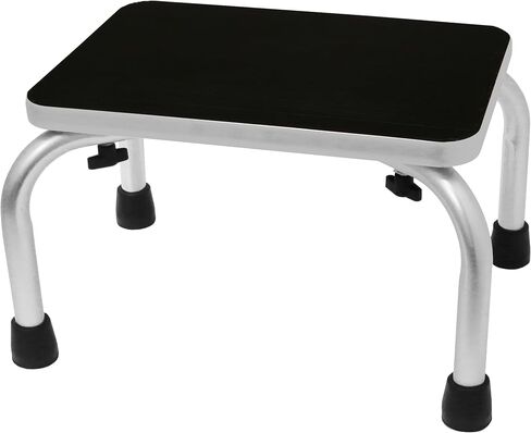 PCP Medical Step Stool with Non Slip Ribbed Rubber Platform, Lightweight Footstool for Seniors and Patients, Chrome in Saudi Arabia