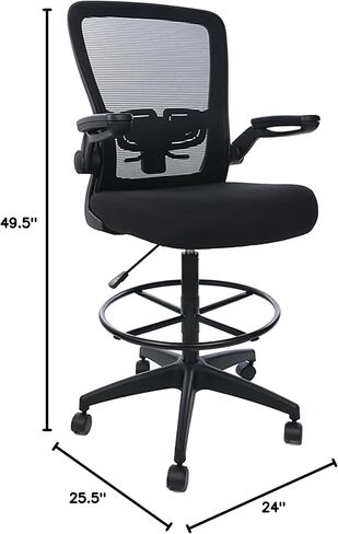 كرسي صياغة بذراع شبكي من Boss Office Products، أسود in Saudi Arabia