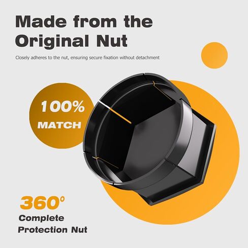 Lug Nut Covers (Wheel Bolt Caps) Complete Set - 20PCs + Removal Tool, Black - Replacement for Volvo XC40 XC60 XC70 XC90 S60 S80 S90 S40 V60 V50 V70 V90 in Kuwait