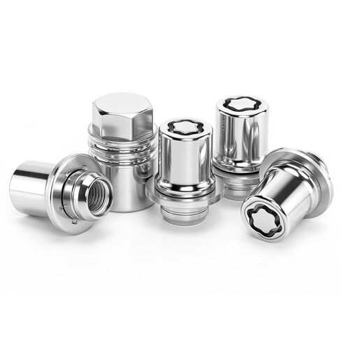 00276-00900 M12 x 1.5 مجموعة صواميل قفل العجلة متوافقة مع 2001-2025 تويوتا أفالون كامري سيليكا كورولا هايلاندر ماتريكس ميراي MR2 بريوس RAV4 سيينا سولارا تاكوما، مضاد للسرقة (كروم) in Kuwait