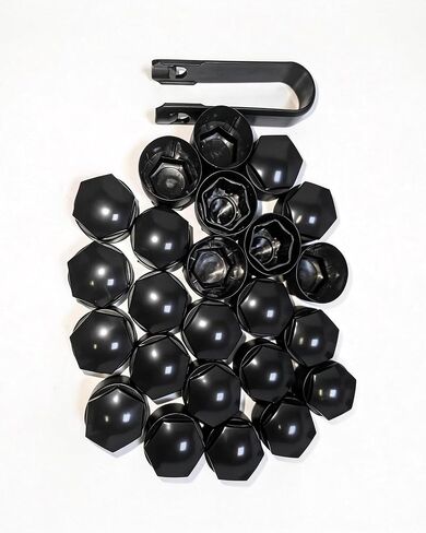 24PCS Lug Nut Covers for Au di - 20 Standard & 4 Locking Anti-Theft Wheel Center Caps Tire Screw Caps, Exact Fit 25mm, Includes Removal Tool - Compatible with Au di A1 A3 A4 A5 A6 A7 A8 (Black) in Saudi Arabia