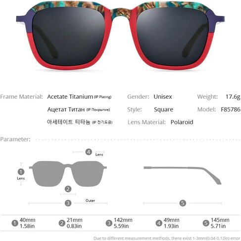 FONEX Colorful Acetate Titanium Polarized Sunglasses F85786T in Saudi Arabia