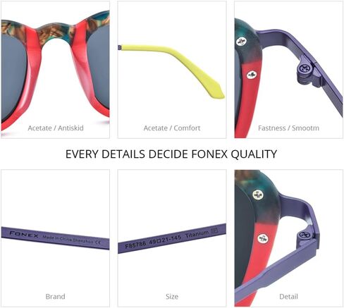 FONEX Colorful Acetate Titanium Polarized Sunglasses F85786T in Saudi Arabia