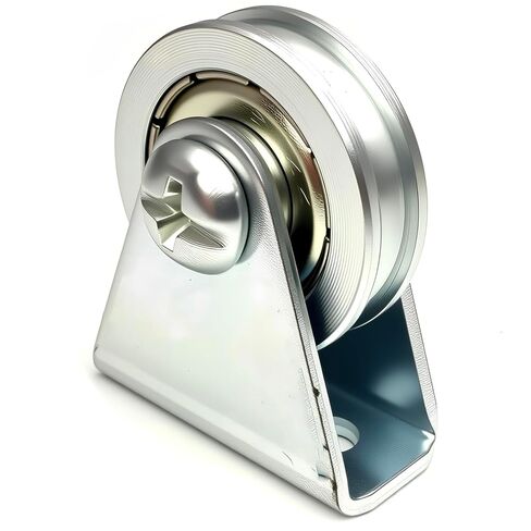 Chiloskit 23mm/1inch Wire Rope Pulley Block Bearing Wheel Bearings Wire Rope Guide Wheel for Lifting with Triangular Bracket, 260LB (L Bracket) in Kuwait