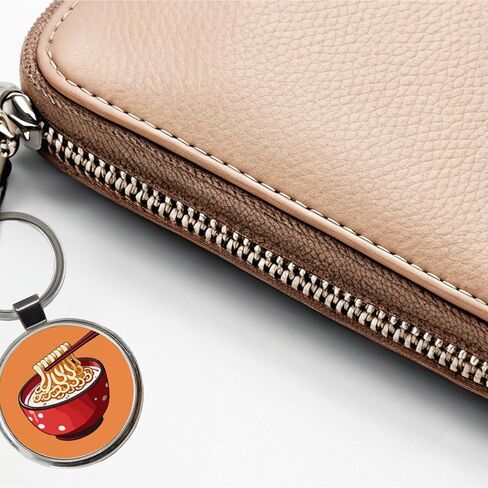 رامين وعاء أحمر عيدان الطعام سلسلة مفاتيح معدنية مستديرة in Kuwait