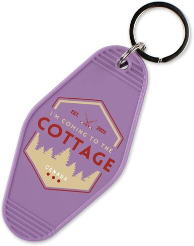 Coming To The Cottage Vintage Style Motel Keychain Key Tag 3.5" in Saudi Arabia