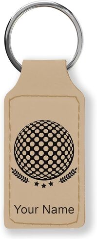 LaserGram Rectangle Keychain, Golf Ball, Personalized Engraving Included (Hot Pink) in Saudi Arabia