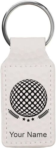 LaserGram Rectangle Keychain, Golf Ball, Personalized Engraving Included (Hot Pink) in Saudi Arabia