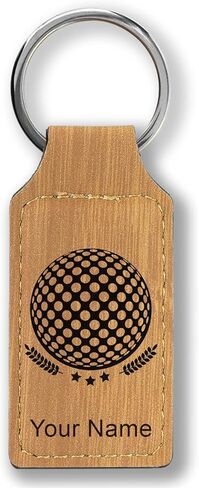 LaserGram Rectangle Keychain, Golf Ball, Personalized Engraving Included (Hot Pink) in Saudi Arabia