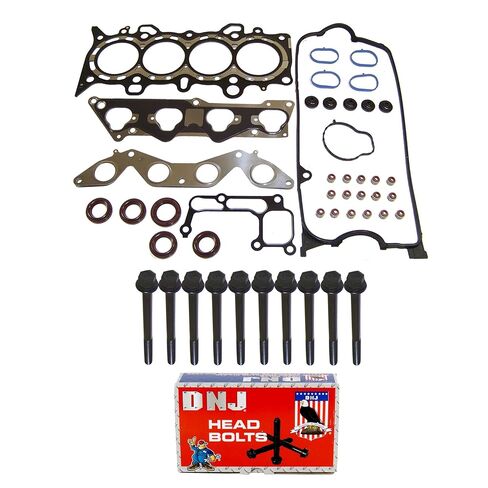 DNJ HGB220 مجموعة حشية رأس الأسطوانة مع مجموعة مسامير الرأس لـ 2001-2005 Honda Civic 1.7L L4 16V SOHC 1668cc in Saudi Arabia