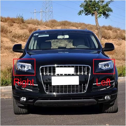 زوج غطاء المصباح متوافق لأودي Q7 2007-2015 سيارة عدسة المصباح الأمامي رئيس ضوء الظل الجبهة السيارات غطاء خفيف in Saudi Arabia