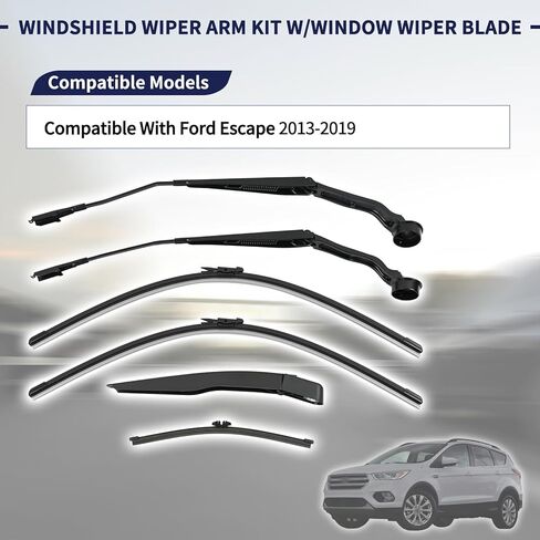 CJ5Z17527A ‎CJ5Z17526B 1 Pair Front Windshield Wiper Arm Kit w/28" Blades & Rear Windshield Wiper Arm w/Blades Compatible With Ford Escape 2013-2019 BB5Z17528A, BB5Z17C526A, BB5Z17526C in Saudi Arabia