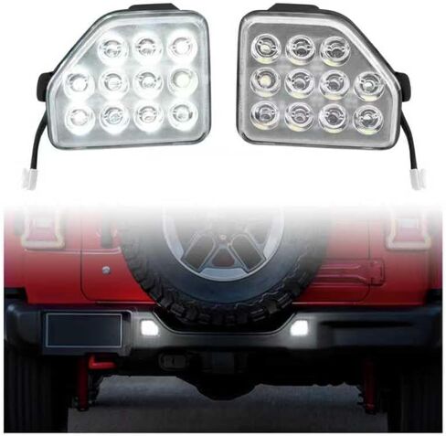 SAUTVS LED Rear Bumper Reflector Light Reverse Backup Lamp for 2018-2024 Jeep Wrangler JL Accessories, White Back Up Tail Lamp Parking Running Side Marker Light (2PCS) in Saudi Arabia