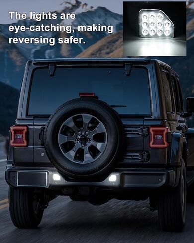 SAUTVS LED Rear Bumper Reflector Light Reverse Backup Lamp for 2018-2024 Jeep Wrangler JL Accessories, White Back Up Tail Lamp Parking Running Side Marker Light (2PCS) in Saudi Arabia