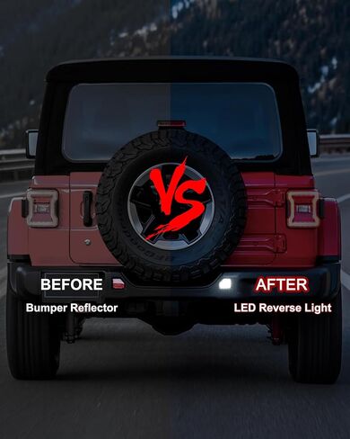 SAUTVS LED Rear Bumper Reflector Light Reverse Backup Lamp for 2018-2024 Jeep Wrangler JL Accessories, White Back Up Tail Lamp Parking Running Side Marker Light (2PCS) in Saudi Arabia