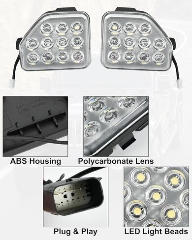 SAUTVS LED Rear Bumper Reflector Light Reverse Backup Lamp for 2018-2024 Jeep Wrangler JL Accessories, White Back Up Tail Lamp Parking Running Side Marker Light (2PCS) in Saudi Arabia