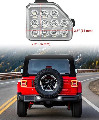 SAUTVS LED Rear Bumper Reflector Light Reverse Backup Lamp for 2018-2024 Jeep Wrangler JL Accessories, White Back Up Tail Lamp Parking Running Side Marker Light (2PCS) in Saudi Arabia