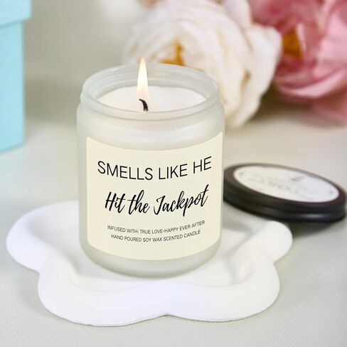 Bridal Shower Gifts for Bride, Bride to Be Engagement Gifts for Women, Bachelorette Wedding Gift for Couples Jackpot Scented Jar Candle for Home Relaxing Aromatherapy in Saudi Arabia
