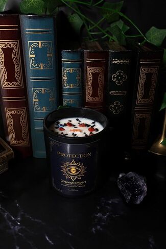 Protection Crystal Infused Soy Manifesting Spell Candle 10oz in Saudi Arabia
