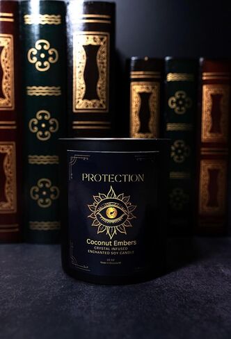 Protection Crystal Infused Soy Manifesting Spell Candle 10oz in Saudi Arabia