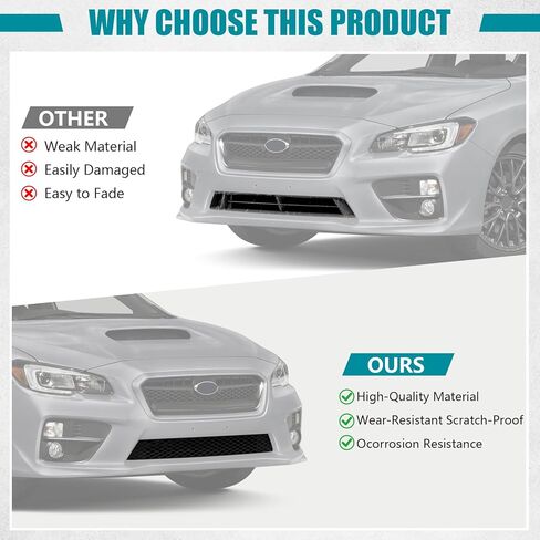 المصد الأمامي السفلي لملحقات Subaru WRX 2015 2016 2017 & WRX STI 2016، شبكة صيد كثيفة على شكل مصد أمامي سفلي شبكة مصبغة شبكة شواء لسوبارو WRX 2015-2017 استبدال المكونات in Kuwait
