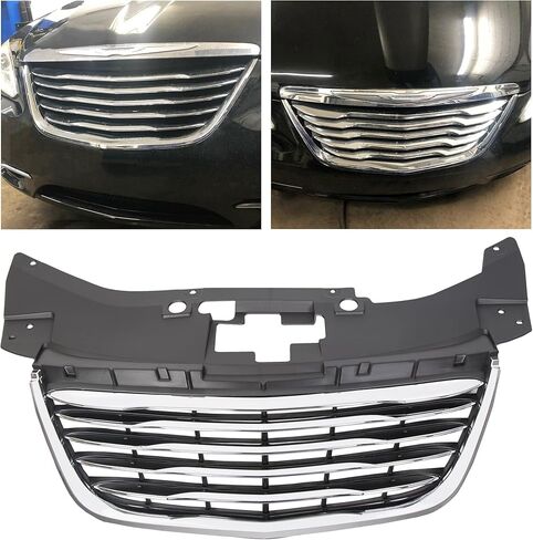 KUAFU Front Bumper Grill Compatible with 2011-2014 Chrysler 200 CH1200353 68082050AE 13999AOE Chrome Radiator Hood Grille ABS Plastic in Saudi Arabia
