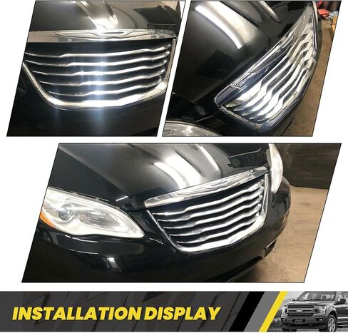 KUAFU Front Bumper Grill Compatible with 2011-2014 Chrysler 200 CH1200353 68082050AE 13999AOE Chrome Radiator Hood Grille ABS Plastic in Saudi Arabia